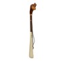 Schuhanzieher mit Cocker - Buchenholz-Stange, Schaufel aus ABS, Griff aus Emailliertem Messing - Handmade in Italy