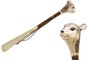 Schuhanzieher mit Eichh�rnchen - Buchenholz-Stange, Schaufel aus ABS, Griff aus Emailliertem Messing - Handmade in Italy