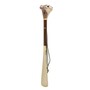 Schuhanzieher mit Eichh�rnchen - Buchenholz-Stange, Schaufel aus ABS, Griff aus Emailliertem Messing - Handmade in Italy