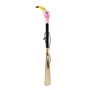 Schuhanzieher mit Flamingo - Buchenholz-Stange, Schaufel aus ABS, Griff aus Emailliertem Messing - Handmade in Italy