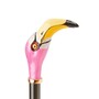 Schuhanzieher mit Flamingo - Buchenholz-Stange, Schaufel aus ABS, Griff aus Emailliertem Messing - Handmade in Italy