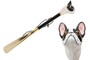 Schuhanzieher mit Franz�sische Bulldogge - Buchenholz-Stange, Schaufel aus ABS, Griff aus Emailliertem Messing - Handmade in Italy