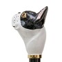 Schuhanzieher mit Franz�sische Bulldogge - Buchenholz-Stange, Schaufel aus ABS, Griff aus Emailliertem Messing - Handmade in Italy