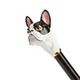 Schuhanzieher mit Franz�sische Bulldogge - Buchenholz-Stange, Schaufel aus ABS, Griff aus Emailliertem Messing - Handmade in Italy