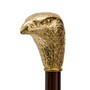Schuhanzieher mit Goldfarben Adler und Braun Stange - Buchenholz-Stange, Schaufel aus ABS, Goldfarben Emaillierter Griff aus Harz - Handmade in Italy
