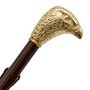 Schuhanzieher mit Goldfarben Adler und Braun Stange - Buchenholz-Stange, Schaufel aus ABS, Goldfarben Emaillierter Griff aus Harz - Handmade in Italy