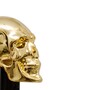 Schuhanzieher mit Goldfarben Totenkopf - Buchenholz-Stange, Schaufel aus ABS, Goldfarben Emaillierter Griff aus Harz - Handmade in Italy