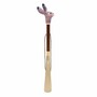 Schuhanzieher mit Hase - Buchenholz-Stange, Schaufel aus ABS, Griff aus Emailliertem Messing - Handmade in Italy