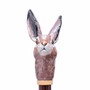 Schuhanzieher mit Hase - Buchenholz-Stange, Schaufel aus ABS, Griff aus Emailliertem Messing - Handmade in Italy