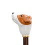 Schuhanzieher mit Jack Russell - Buchenholz-Stange, Schaufel aus ABS, Griff aus Emailliertem Messing - Handmade in Italy
