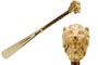 Schuhanzieher mit L�we und Perlbraun Stange - PMMA-Stange, Schaufel aus ABS, Goldfarben Emaillierter Griff aus Harz - Handmade in Italy