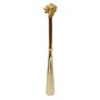 Schuhanzieher mit L�we und Perlbraun Stange - PMMA-Stange, Schaufel aus ABS, Goldfarben Emaillierter Griff aus Harz - Handmade in Italy