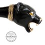 Schuhanzieher mit Schwarzen Panther - Buchenholz-Stange, Schaufel aus ABS, Griff aus Emailliertem Messing - Handmade in Italy
