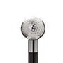 Schuhanzieher mit Silber Golfball - Buchenholz-Stange, Schaufel aus ABS, Silberfarben Emaillierter Griff aus Harz - Handmade in Italy