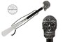 Schuhanzieher mit Swarovski� Totenkopf - Buchenholz-Stange, Schaufel aus ABS, Griff mit Swarovski�-Kristallen - Handmade in Italy