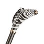 Schuhanzieher mit Zebra - Buchenholz-Stange, Schaufel aus ABS, Griff aus Emailliertem Messing - Handmade in Italy