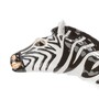 Schuhanzieher mit Zebra - Buchenholz-Stange, Schaufel aus ABS, Griff aus Emailliertem Messing - Handmade in Italy
