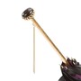 Schwarzer Regenschirm mit Punktemuster, Doppelgewebe f�r Damen - Handmade in Italy