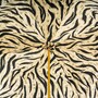 Schwarzer Regenschirm mit Tigermuster, Doppelgewebe f�r Damen - Manuelle �ffnung - 100% Polyester - Griff aus Acetat - Handmade in Italy