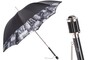 Schwarzer und Wei�er Regenschirm mit Animaliermuster, Doppelgewebe f�r Damen - Handmade in Italy