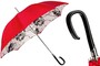 Schwarzer und Wei�er Regenschirm mit Sonnenblumen, Doppelgewebe f�r Damen - Manuelle �ffnung - 100% Polyester - Griff aus Acetat - Handmade in Italy