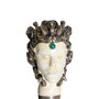 Spazierstock Medusa - Stock aus Buchenholz, Messingzwinge mit Gummiende, Griff aus Emailliertem Messing - Handmade in Italy