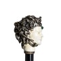 Spazierstock Medusa - Stock aus Buchenholz, Messingzwinge mit Gummiende, Griff aus Emailliertem Messing - Handmade in Italy