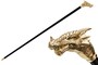 Spazierstock mit Goldener Drachen - Handmade in Italy