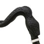 Spazierstock mit Silberschlange - Stock aus Buchenholz, Messingzwinge mit Gummiende, Griff aus Messing und Gummi - Handmade in Italy