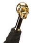 Taschenschirm Herren 64 Oxf-18 W33or - Faltbarer Regenschirm mit Goldensch�del - Handmade in Italy