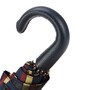 Taschenschirm Herren Faltbarer Gestreift Regenschirm mit Ledergriff - Handmade in Italy
