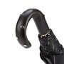 Taschenschirm Herren Faltbarer Regenschirm mit Nadelstreifen und Ledergriff mit Ziern�geln - Handmade in Italy