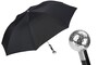 Taschenschirm Herren Faltbarer Regenschirm mit Silber Golfball - Handmade in Italy