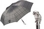 Taschenschirm Herren Faltbarer Regenschirm mit Silbereule - Handmade in Italy