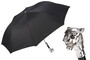 Taschenschirm Herren Faltbarer Regenschirm mit Silbertiger - Handmade in Italy
