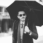 Taschenschirm Herren Faltbarer Regenschirm mit Silbertiger - Handmade in Italy
