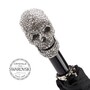 Taschenschirm Herren Faltbarer Regenschirm mit Swarovski� Totenkopf Griff - Faltbarer Regenschirm mit Swarovski� Totenkopf Griff - Handmade in Italy