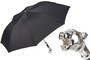 Taschenschirm Herren Faltbarer Regenschirm mit Vintage Panther - Automatische �ffnung - 100% Polyester - Messing Griff - Handmade in Italy