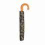 Taschenschirm Herren Tarnen Regenschirm mit Orangefarbener Ledergriff - Handmade in Italy