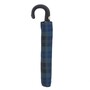 Taschenschirm Herren Tartan Faltbarer Regenschirm mit Ledergriff - Handmade in Italy