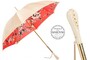 Vintage Regenschirm mit Blumenmuster, Doppelgewebe f�r Damen - Manuelle �ffnung - 100% Polyester - Griff mit Swarovski�-Kristallen - Handmade in Italy