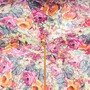 Wundervoll Regenschirm mit Blumen, Doppelgewebe f�r Damen - Manuelle �ffnung - 100% Polyester - Griff aus Acetat - Handmade in Italy