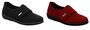 ROHDE Ballerup Damen Hausschuhe Microvelour Slipper Pantofel Klettverschlu�
