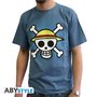 One Piece T-Shirt: Skull with Map Herren T-Shirt (Blau) Gr��e M 