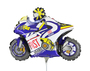 Motorrad blau - Folienballon - 28 cm 
