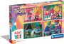 Clementoni 21527 - Trolls 3 - 4 in 1 Puzzle Supercolor 