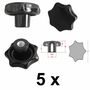 5 Stck Sterngriffmutter - M6 - 32 mm - DIN6336 K - Stahlgewinde