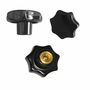5 Stck Sterngriffmutter - M4  20 mm - DIN6336 K - Messinggewinde