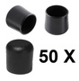 50 x Kappe f�r Rundrohr D=10/11 mm L=12,5 mm schwarz PVC