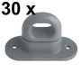  30 St�ck Drehverschluss f�r Oval�sen, Kunststoff, 42x22mm, Hellgrau